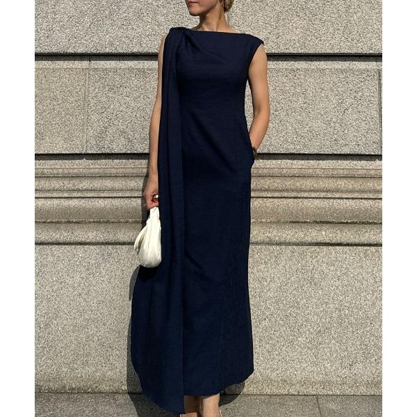 ワンピース アシンメトリードレープワンピース