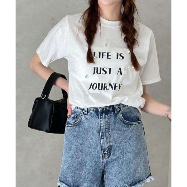 tシャツ 天竺パールBIGロゴTシャツ レディース