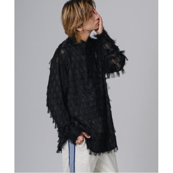 シャツ Jacquard sheer long sleeve shirt / ジャガード シアー長袖...
