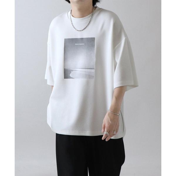 tシャツ ドレープとろみ ビッグシルエット ワンポイント / フォトフロントプリント / フォトバッ...