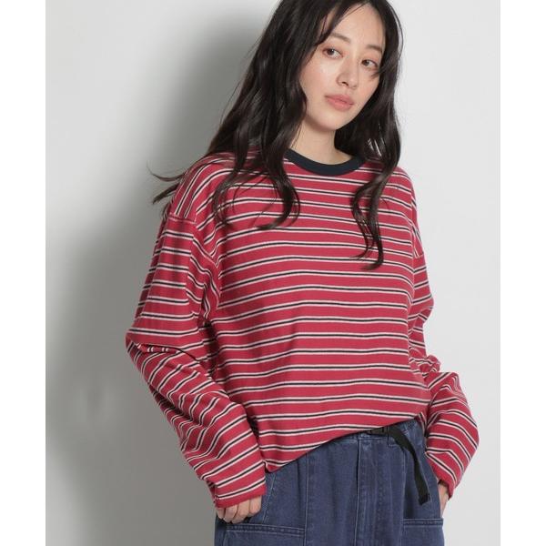 「niko and...」 長袖カットソー LARGE レッド レディース