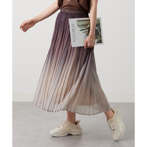スカート プリーツデザイングラデーションスカート