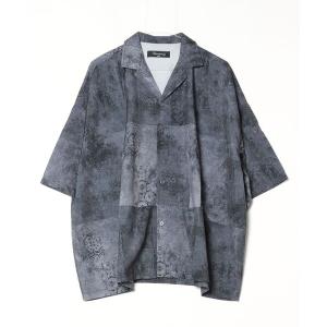 シャツ 半袖 ビッグシルエット総柄開襟アロハシャツ メンズ レディース