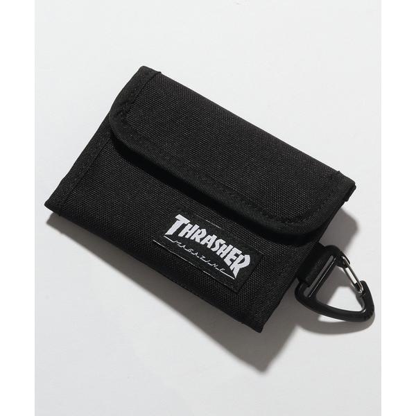 財布 「THRASHER/スラッシャー」カラビナ付二つ折ウォレット メンズ レディース