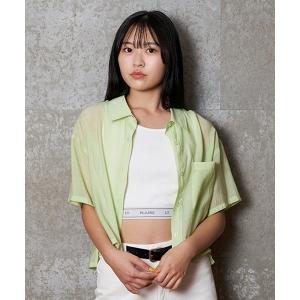 ブラウス シャツ インナーつき半袖シアーシャツ キッズ 子供服 女の子
