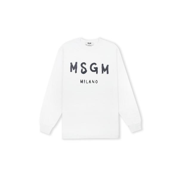 tシャツ Tシャツ メンズ 「Exclusive」MSGM ブラッシュロゴ ロングスリーブTシャツ