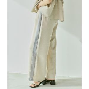 パンツ リネンライクサイドラインパンツ レディース
