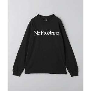 tシャツ Tシャツ メンズ 「No Problemo」ロゴ ロングスリーブ Tシャツ