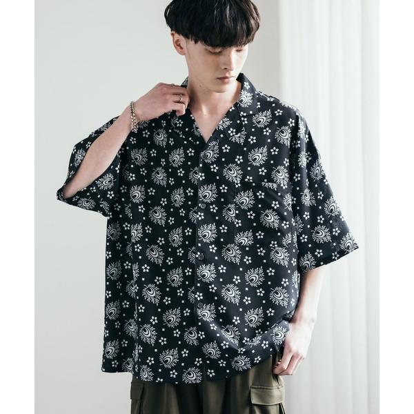 シャツ ビッグシルエット総柄オープンカラーアロハシャツ メンズ レディース