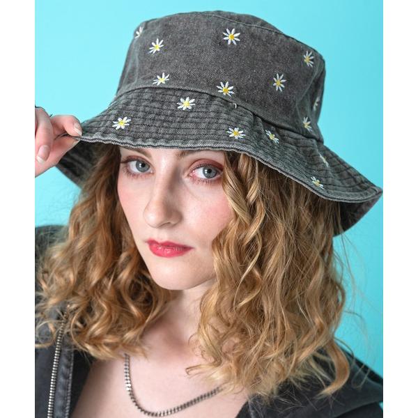 帽子 ハット メンズ an meets zakka 花柄刺繍デニムハット メンズ レディース