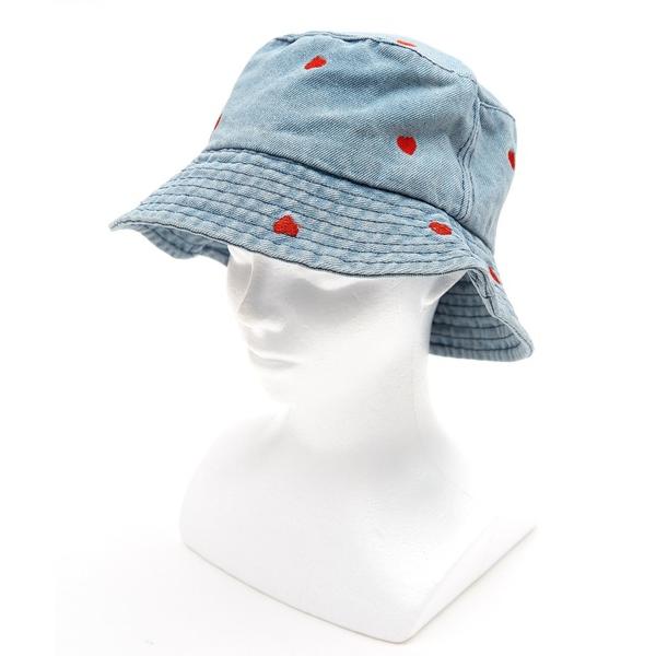 帽子 ハット メンズ an meets zakka ハート刺繍デニムハット メンズ レディース