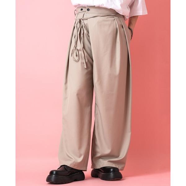 スラックス a.p.o.v. ロングコードベルトワイドラップパンツ メンズ レディース