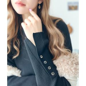 ニット セーター 色違いで欲しくなっちゃう定番item。袖ボタンハイネックリブニット(無地・ボーダー） レディース｜ZOZOTOWN Yahoo!店