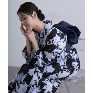 utatane 浴衣 浴衣3点セット 綿麻 紺色の麻の葉と鞠 レディース