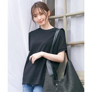 tシャツ 半袖 アイレットレースプルオーバー レディース