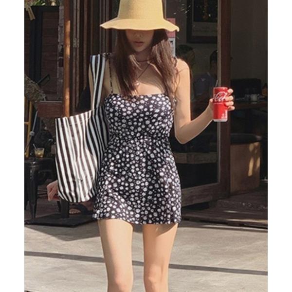 水着 花柄 キャミソールワンピース風スイムウエア 水着 レディース