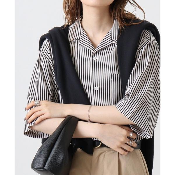 シャツ ATU　ポリエステルプリントオープン半袖シャツ メンズ レディース