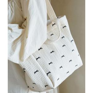 Port（ポート） トートバッグ 「 」 リボン 刺繍 2WAY ヌビバッグ