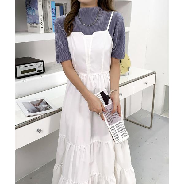 ワンピース ティアードキーネックキャミワンピース
