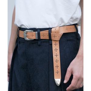 ベルト メンズ IROQUOIS イロコイ/MEDALLION BELT メダリオンレザーベルト 牛革/876108の商品画像