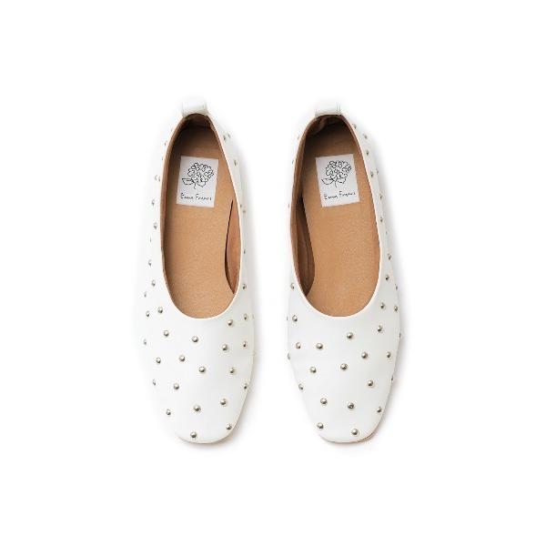 パンプス フラット スタッズパンプス