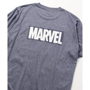 tシャツ Tシャツ メンズ 「MARVEL/マーベル」ロゴ ワッペン刺繍/プリント ドライ半袖Tシャツ(吸汗速乾）