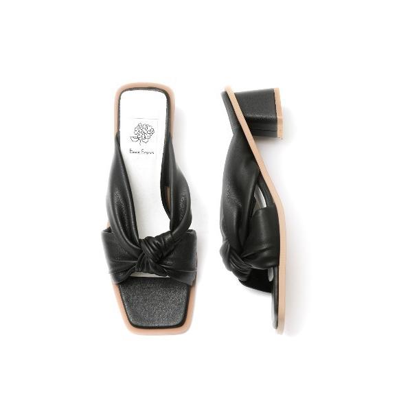 サンダル 4cmヒール ノットミュール レディース