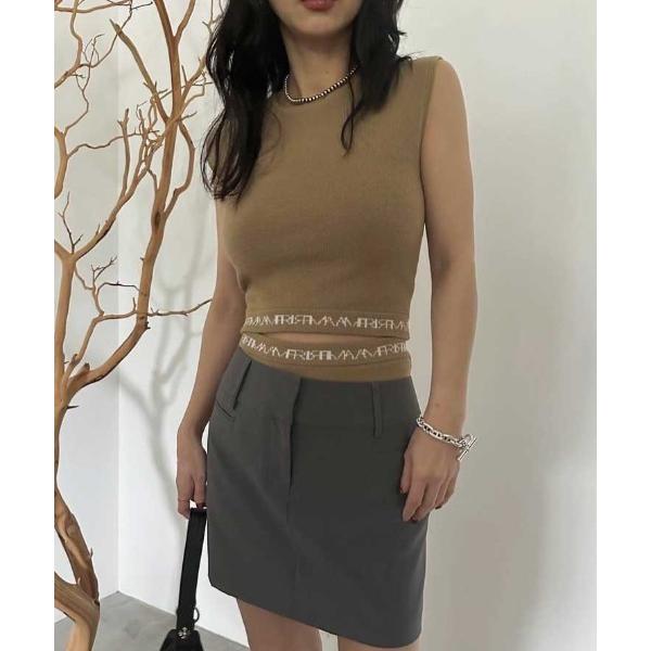 タンクトップ ノースリーブ MEDI LOGO KNIT SET UP PANTS レディース