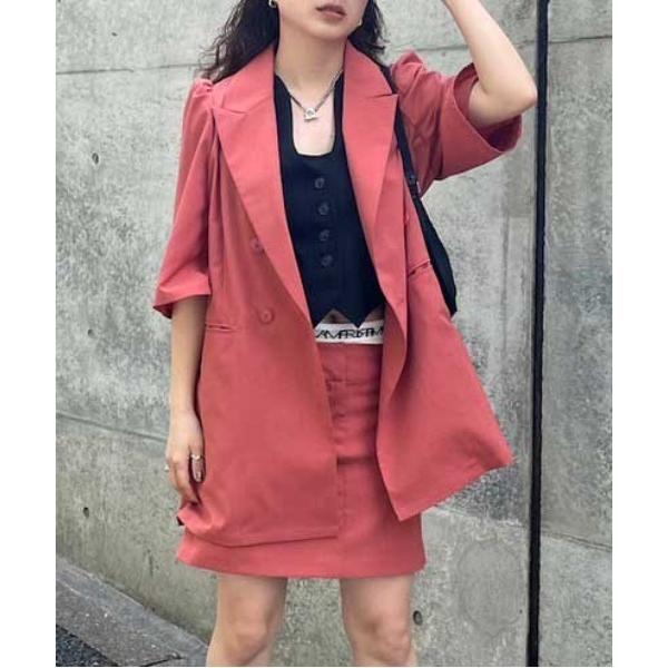 ジャケット テーラードジャケット PUFF HALF SLEEVE JACKET WITH SKIR...