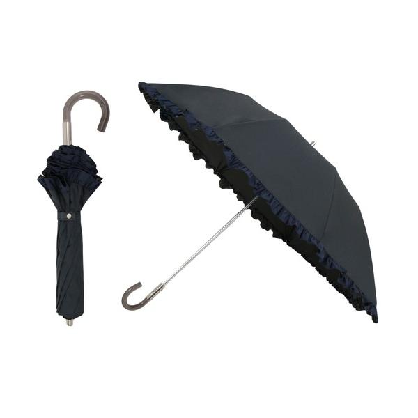 折りたたみ傘 美STコラボ「焼けない日傘」遮光 ミニフリル レディース