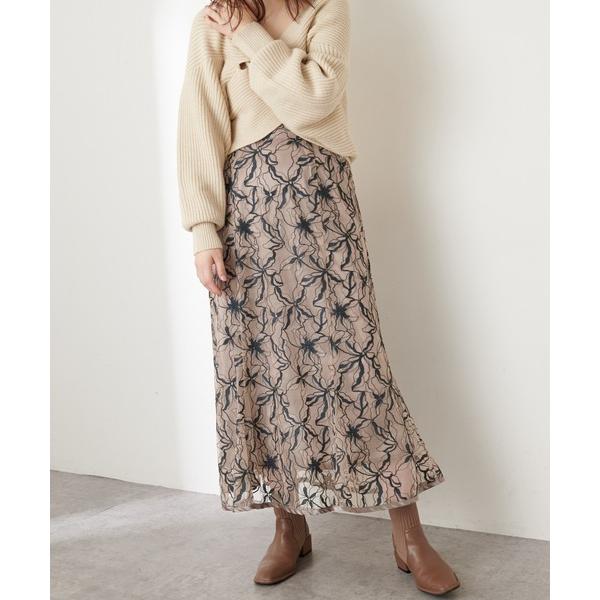 「natural couture」 ロングスカート FREE モカ レディース
