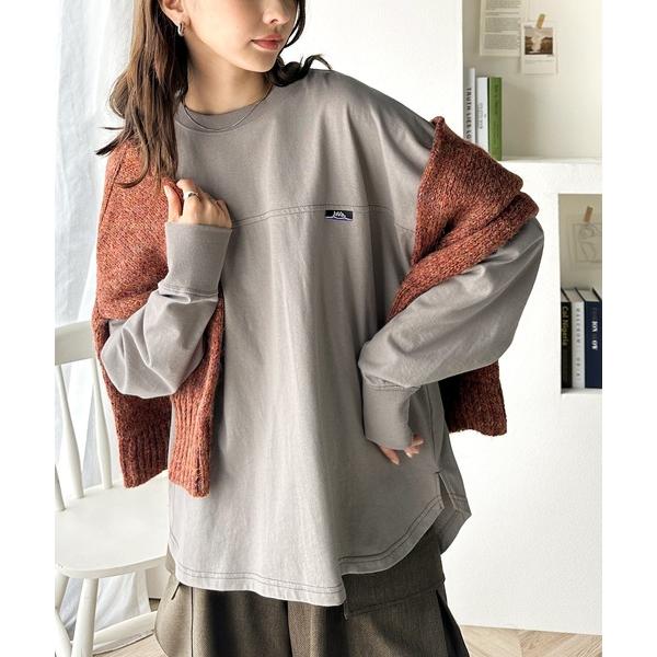 「Java」 長袖カットソー X-LARGE グレイッシュベージュ レディース