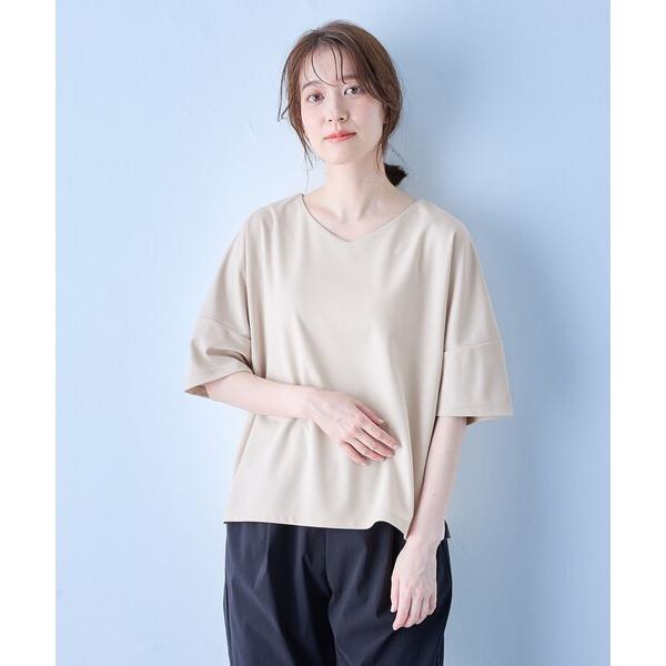 tシャツ 「洗濯機可/接触冷感/UVカット/アンチピリング」ドライポンチVネックプルオーバー レディ...