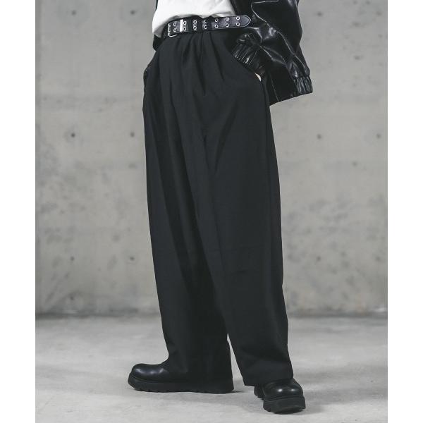 スラックス ワイドドレープフレアスラックスパンツ メンズ レディース