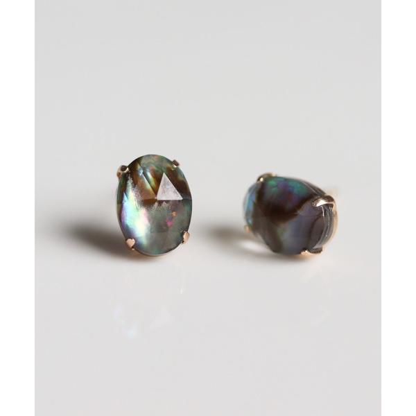 ピアス クリスタル / 黒蝶貝 ピアス | K10YG レディース