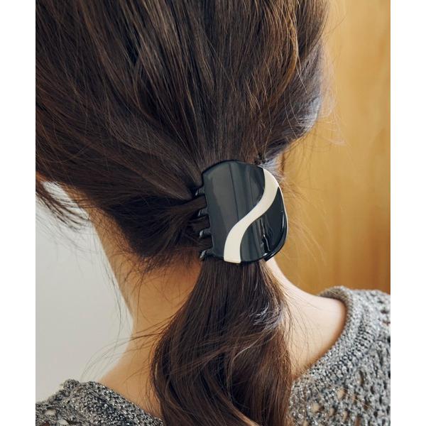 ヘアクリップ ホワイト ライン ミニ バンス クリップ