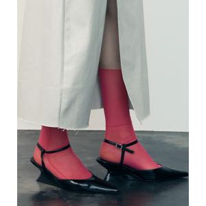 靴下 レディース Sheer Mesh Collar Socks / シアーメッシュ ソリッドカラーソックス「uyu./ウユ」｜zozo