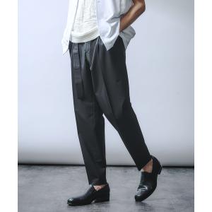 パンツ ベルテッド テーパード パンツ メンズ