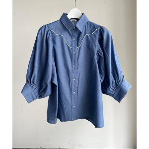 ブラウス シャツ ST:ELY / PUFFSLEEVE WSN SHIRT パフスリーブ ウエスタン シャツ レディース