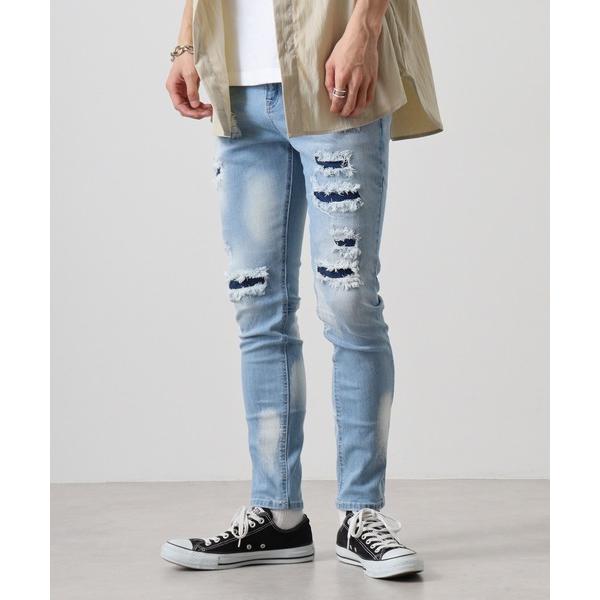 ジーンズ Damage processing Skinny pants Denim / ダメージスキ...