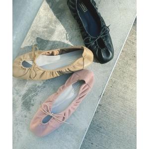 バレエシューズ パンプス 「AKIKO KIZU×Daniella and GEMMA」ギャザーバレエシューズ