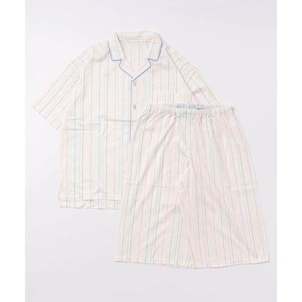 パジャマ キッドブルー -マルチラインストライプＮ -「メンズ」5分袖パジャマ -MNWK362 -...