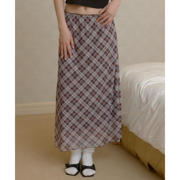 スカート stretch check skirt / ストレッチチェックスカート