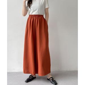 ワイドパンツ パンツ ギャザーカラーワイドガウチョパンツ レディース