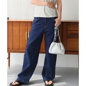 ジーンズ デニム デニムパンツ ハイウエストワイドデニムパンツ レディース