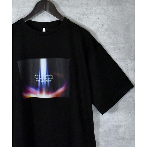 tシャツ ダンボールニット クルーネック転写プリントTシャツ(スピリチュアル) レディース メンズ ...