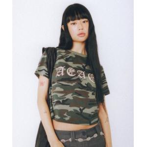 tシャツ Tシャツ レディース LAYERED GOTHIC LOGO CROP T-SHIRTS