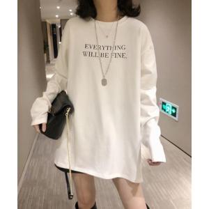 tシャツ Tシャツ レディース Mignonjour/オーバーサイズロゴロンT M2418｜zozo