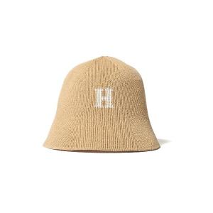 帽子 ハット メンズ HOMEGAME ホームゲーム - H ロゴ コットンニットハット ベージュ H LOGO COTTON KNIT HAT BEの商品画像