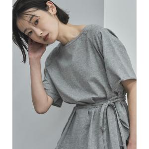 tシャツ 半袖 アシンメトリーウエストロープラグランTee レディース